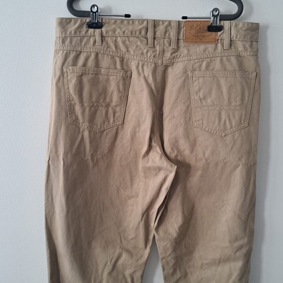 RM Williams Mens light Tan Cotton core straight leg high rise Trousers Size 38R - Picture 11 of 16